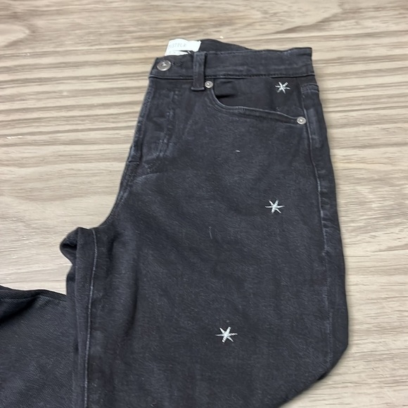 PISTOLA HIGH RISE BUTTON FLY BLACK JEANS WITH EMBROIDERED STARS 26 - Picture 15 of 16